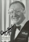 Dennis Taylor signed black and white photo. Team Gdez Capital. Is a Northern Irish retired