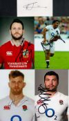 Rugby Union collection 5 international players signatures on 6x4 colour photos and one signed page