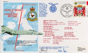 Wg Cdr J. P. Brady and Flt Lt M. D Pugh Signed john O'Groats to Lands' End Record FDC. British Stamp