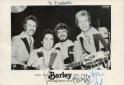 Music Barley Musical Comedy Group All Bandmembers signed 6x4 Black and White Promo Photo. Personally
