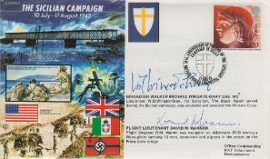 Michael Wingate-Gray and David Warner signed The Sicilian Campaign cover. 1 stamp 1 postmark. Good