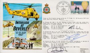 Flt Lt R Firmston-Williams and 3 others Signed Interlude at Beverley FDC. British Stamp with 15th