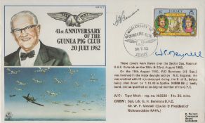W P Meynell signed 41st Anniversary of the Guinea pig club 20 July 1982 cover. 1 Jersey stamp and