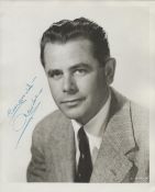 Glenn Ford signed vintage black and white photo. with his name stamp to verso. Was a Canadian
