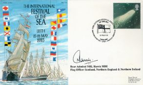 Rear Admiral N H L Harris M. B. E. Signed FDC The International Festival of The Sea 2003 Limited