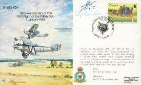RAF WW2 FLT S G Mander signed '59th Anniversary of the first flight of the Fairey fox, 3 Jan 1984'