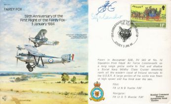 RAF WW2 FLT S G Mander signed '59th Anniversary of the first flight of the Fairey fox, 3 Jan 1984'