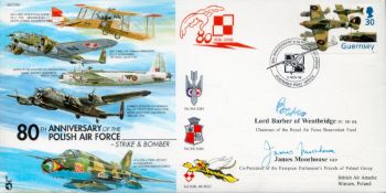 Lord Barber of Wentbridge and James Moorhouse MEP Signed FDC 80th Anniversary of the Polish Air