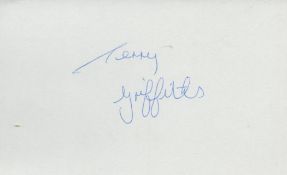 Terry Griffiths signed autograph card. Is a retired Welsh snooker player and current snooker coach