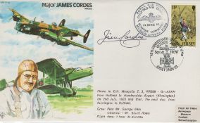 Major James Cordes signed RAF TP30 cover. 1 Jersey stamp and 2 postmarks 12 June 83, Jersey 3 May