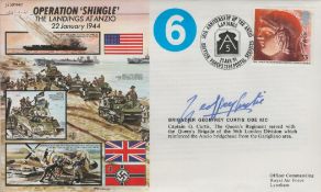 Brig Geoffrey Curtis signed Operation Shingle cover. 1 stamp 1 postmark. Good condition. All