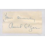 English Actress Avril Elgar Signed 3. 5 x 2. 5 inch Signature Cutting. Signed in Blue biro. Good