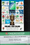 Rugby World Cup 1999 England V New Zealand Official Matchday Programme at Twickenham on Saturday 9th