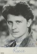 Reece Dinsdale signed black and white publicity postcard, head and shoulders image. Is an English