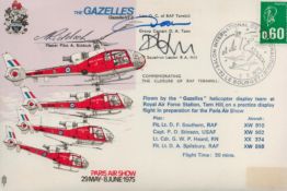 Group Captain D. A Toone, Sqn Ldr R. A Hill and Master Pilot A Riddock Signed The Gazelles Paris Air