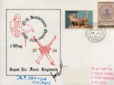 Commandant-General of the RAF Regiment B. P Young CG Signed RAF Regiment FDC. 2 Cypriot Stamps