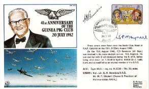 Sqn Ldr G H Bennions DFC and WP Meynell Signed 41st Anniv of the Guinea Pig Club 20 July 1982.