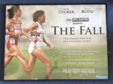 Athletics. Mary Decker and Zola Budd Signed The Fall, Sky Atlantic Movie Advertising Poster.