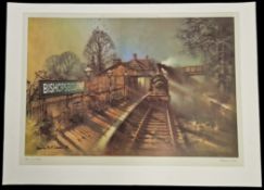 Bishopsbourne Station by Barrie A. F. Clark 36x26 inch colour print. Good condition. All