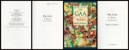 Marcus De Burca Signed Book, The GAA Second Edition, A History by Marcus De Burca 2000 Softback Book