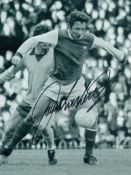 John Radford signed 8x6 inch Arsenal vintage black and white photo. Good condition. All autographs