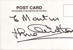 Jack Charlton signed 6x4 inch white card. Good condition. All autographs come with a Certificate