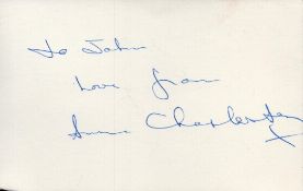 Anne Charleston signed 6x4inch white postcard. Good condition. All autographs come with a