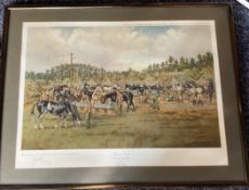 Military. Artist John King Signed 132 of 350 Colour Print Titled Summer Camp. Shows The Household