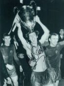 David Sadler signed Manchester United 1968 European Cup winners 8X6 inch black and white photo. Good
