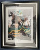 Horse Racing Tony McCoy signed 21x17 overall framed and mounted colour montage print celebrating his