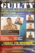 Boxing Clinton Woods and Glencoffe Johnson signed fight poster Guilty Conspiracy to Take World