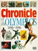 Chronicle of the Olympics 1896, 1996 Hardback Book First Edition with 312 pages Signed by 3 Athletes