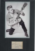 Billy Fury (1940 1983) Singer Signed Album Page With 12x19 Mounted Photo Display. Good condition.