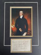 2nd Earl Charles Grey Former Whig Prime Minister Signed Display. Good condition. All autographs come