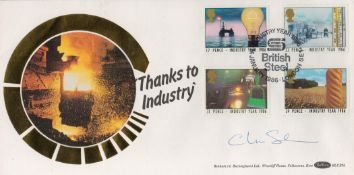 Clive Sinclair signed Thanks to Industry FDC. Good condition. All autographs come with a Certificate