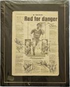 Football Liverpool legends 20x16 mounted multi signed black and white newspaper page includes 10