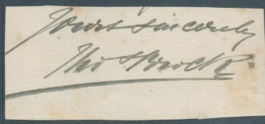 Sir Thomas Brock (1847-1922) signed vintage letter cutting. Good condition. All autographs come with