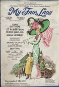 My Fair Lady multi signed 30x20 vintage Theatre poster over 20 signatures from Haymarket Theatre