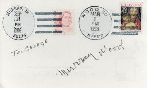 Murray Wood signature piece that has been mailed and franked. USA wood postmark. Played Munchkin