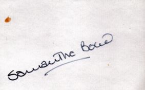 Bond Girl Samantha Bond signed 6x4 inch es white card. Good condition. All autographs are genuine