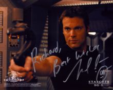Michael Shanks signed Stargate SG1 10x8 promo photo. Dedicated to Richard. Good condition. All