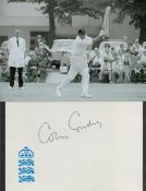 Colin Cowdrey Signature include Signed white card Cricket player 2 black and white photos plus 1