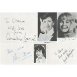 TV/FILM Collection of 3 signed black and white photos and 3 signatures on album pages, including