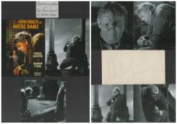 Charles Laughton Signature include signed white card plus 6 black and white photos plus 1 colour