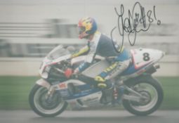 James Hayden (1962 2003) British Superbike Champion signed Photo. Good condition. All autographs are