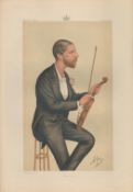 Vanity Fair print. Titled First violin. Subject Duke of Edinburgh. Dated 10/1/1874. Approx size