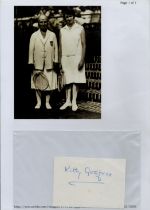 Tennis Kitty Godfree signed 4x3 white album page. Kathleen Kitty McKane Godfree (née McKane; 7 May