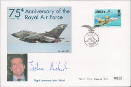 John Nichol signed 75th Anniversary of the Royal Air Force. Postmark 1st April 93 Jersey. Good