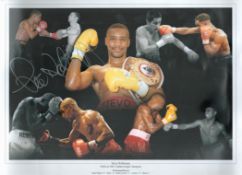 Boxing Steve Robinson signed 16x12 inch colour montage photo picturing the former WBO and EBU