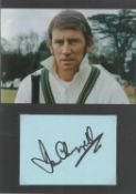 Ian Chappell Signature include Signed pale blue card an Australian Cricketer colour photo on black